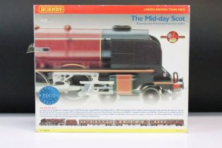 Boxed Hornby OO gauge R2078 The Mid-day Scot Train Pack, complete with certificate