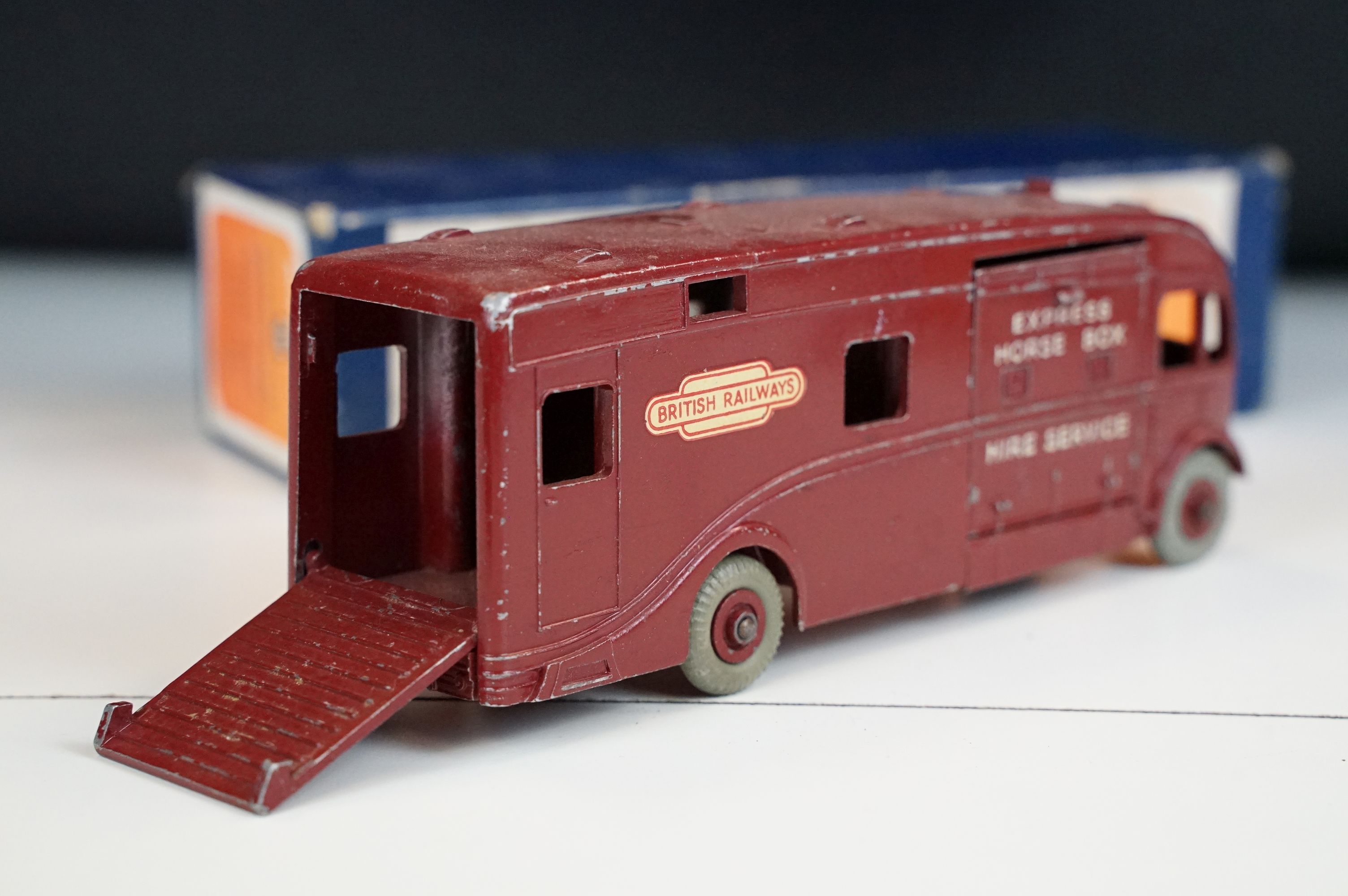 10 Mid 20th C play worn diecast models to include a boxed Dinky 581 Horse Box, Corgi Marlin - Image 10 of 16