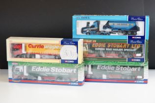 Five boxed Corgi ltd edn 1/50 diecast haulage models to include 3 x Eddie Stobart (2 x Hauliers of