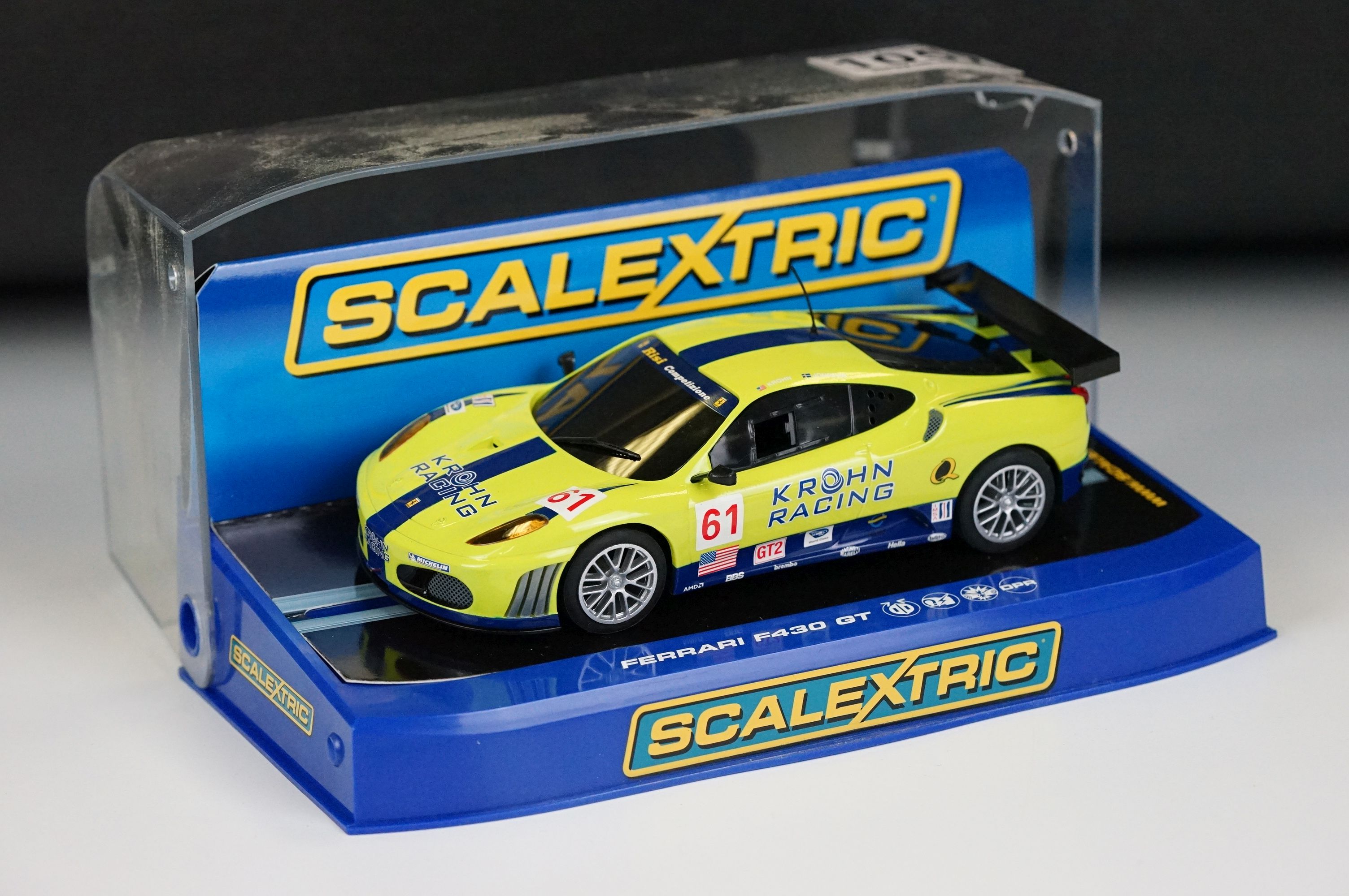 Six cased Scalextric slot cars to include C3080 Ferrari F430 GT2 Krohn Racing ,C2644D Aston Martin - Image 12 of 13