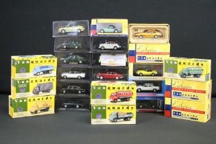 24 Cased / boxed Vanguards diecast models, 1:43 and 1:64 scale, featuring 5 x Collectors Club,