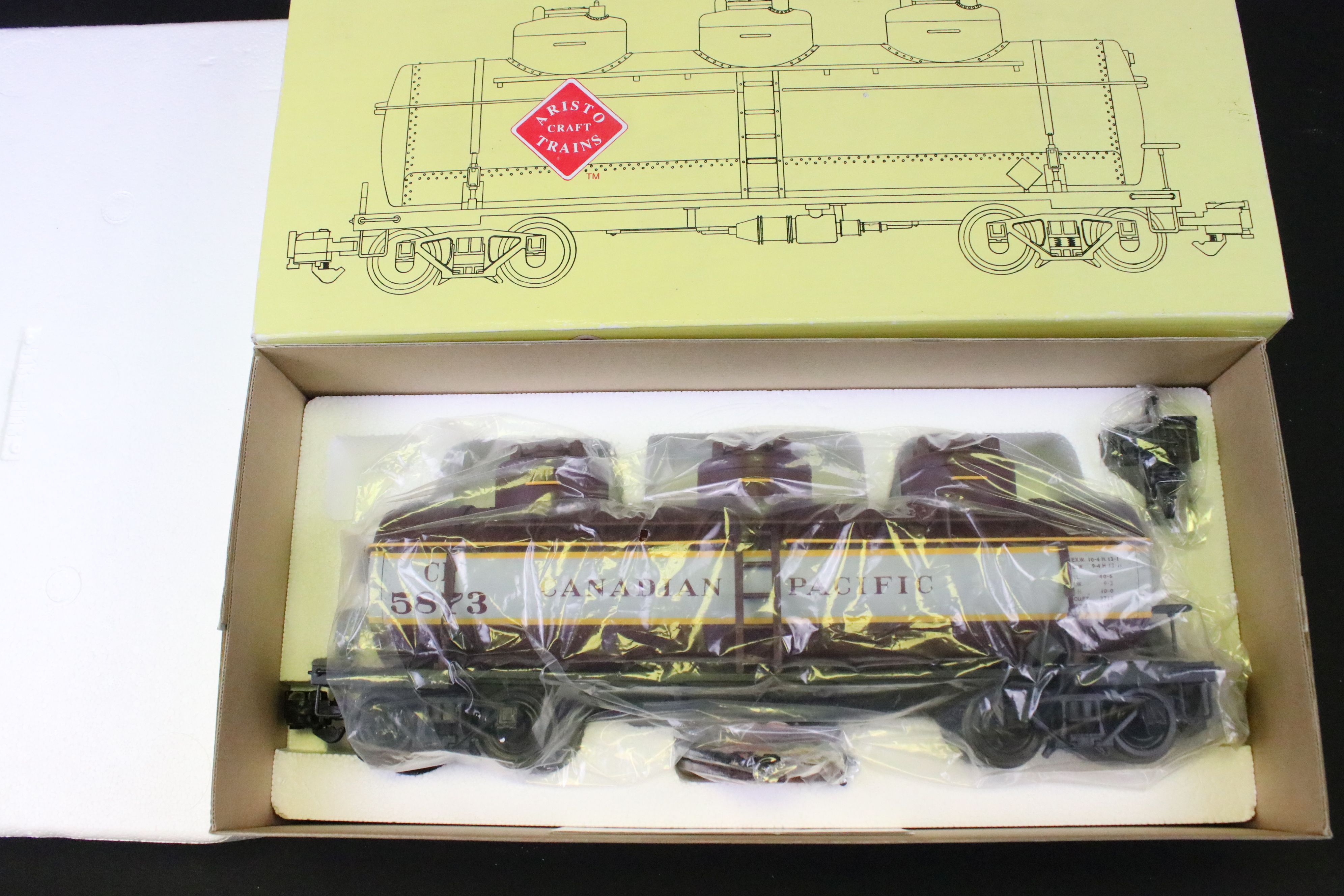Five boxed #1 Gauge 1:29 items of rolling stock to include 4 x Aristo Craft (3 x Flat Car - Image 7 of 7