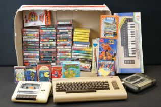 Retro Gaming - Commodore 64 console plus a boxed Commodore Music Maker and over 70 cassette tape