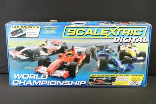 Boxed Scalextric Digital C1202 World Championship slot car set, complete