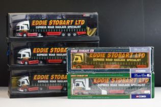 Five boxed / cased Corgi diecast model trucks, 1:50 scale, to include 3 x Modern Trucks 'A New Era