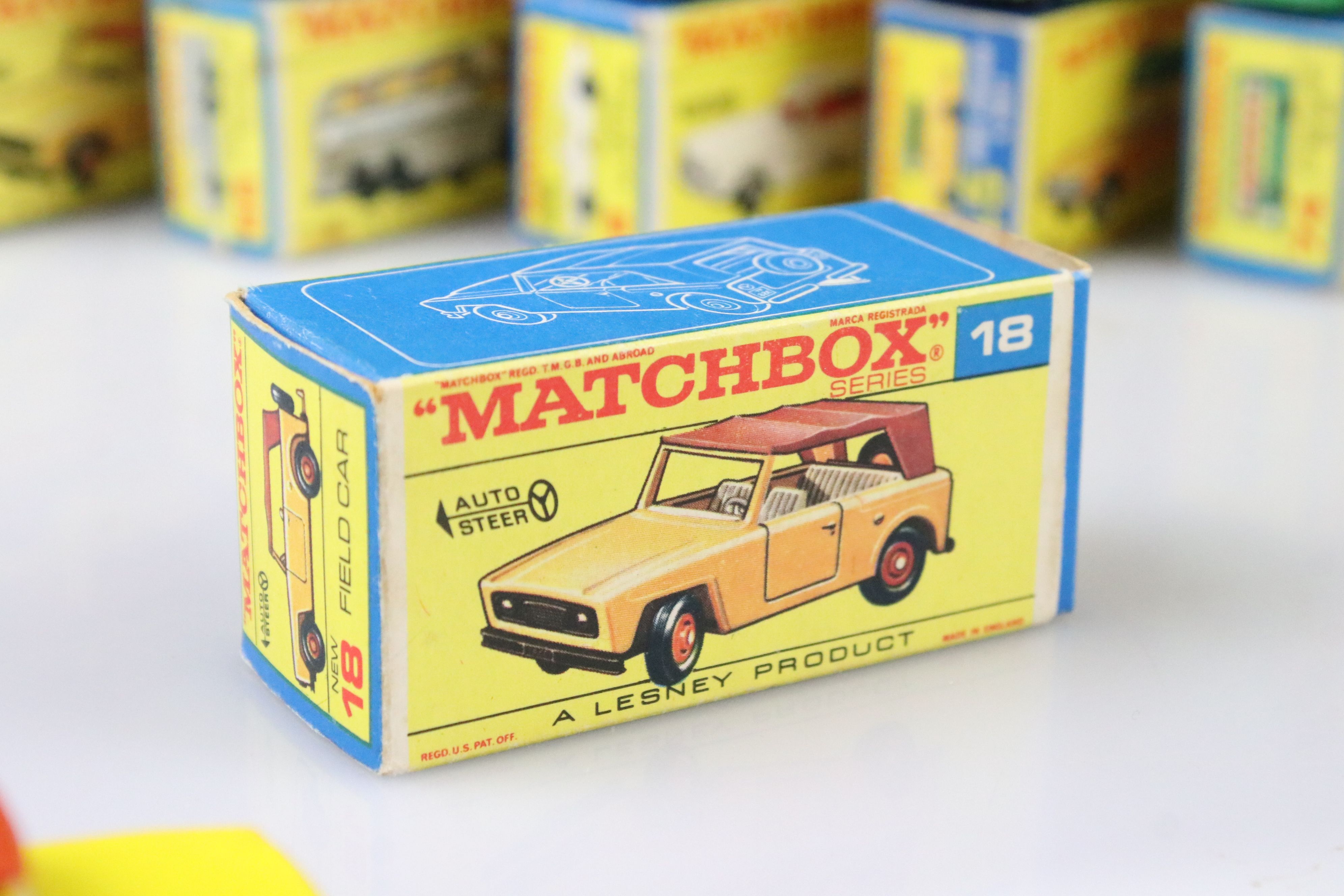 Nine boxed Matchbox 75 Series diecast models to include 18 Field Car, 19 Lotus Racing Car, 66 - Image 13 of 29