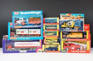 11 Boxed diecast models to include 3 x Matchbox Super Kings (K17 Container Truck, K35 Massey