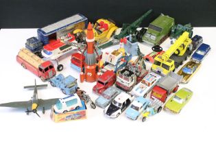 Collection of mid 20th C onwards play worn diecast models to include Corgi, Dinky, Matchbox etc