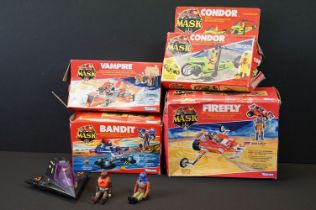 MASK - Four boxed Kenner MASK vehicles to include Firefly with Julio Lopez figure (Near Complete