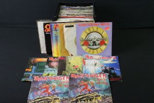 Vinyl - Over 50 Rock & Metal 7" singles to include Iron Maiden x 7, Guns N Roses, Led Zeppelin,