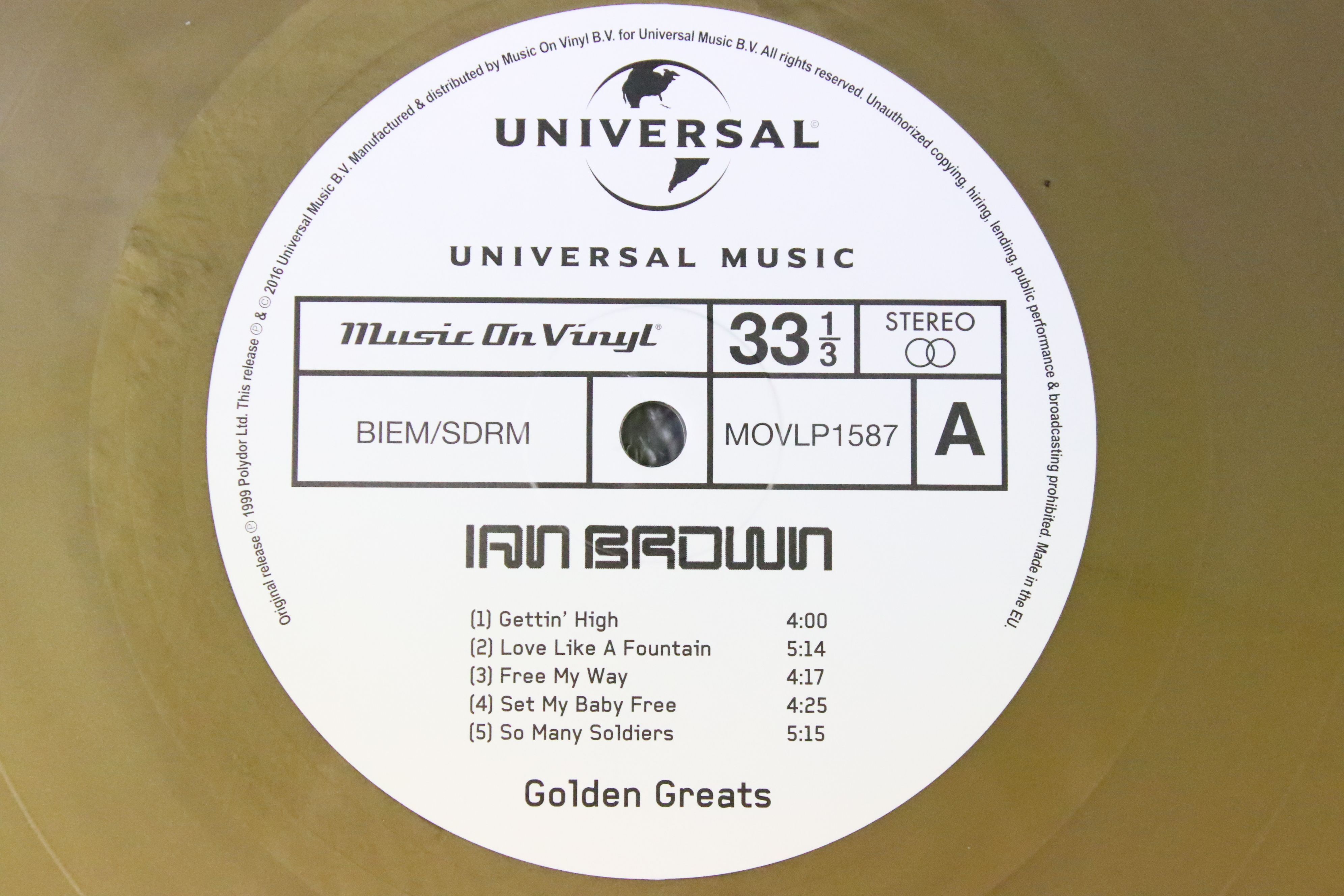 Vinyl - 2 copies of Ian Brown – Golden Greats, Both UK 2016 Double Gold Vinyl albums, Gold stamped - Image 6 of 12
