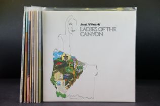 Vinyl - 9 Joni Mitchell LPs to include Ladies Of The Canyon, The Hissing Of Summer Lawns, Hejira,