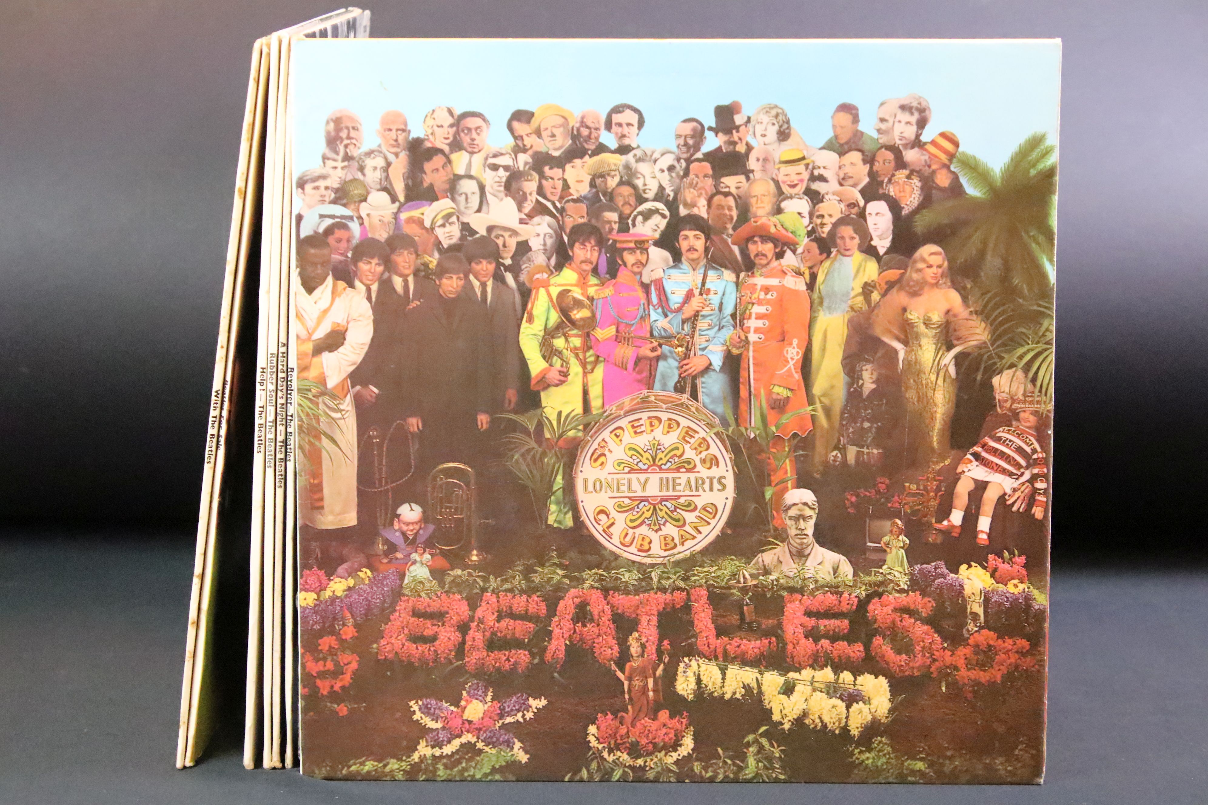 Vinyl - 7 The Beatles LPs to include Sgt Pepper, Revolver, Hard Days Night, Rubber Soul, Help!, With