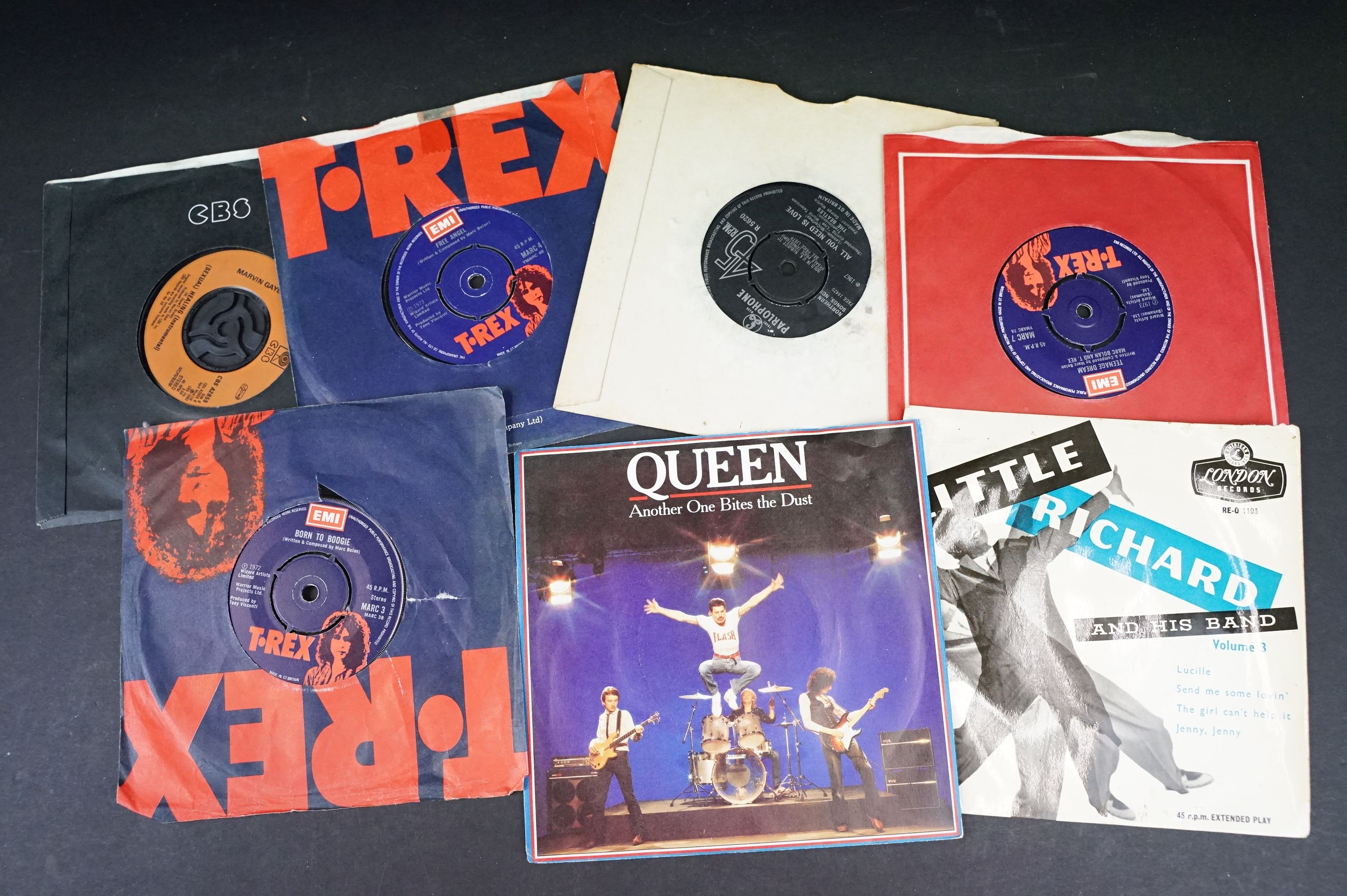 Vinyl - Over 300 mainly 1970s & 80s 7" singles to include The Beatles, Little Richard, T-Rex, Queen, - Image 3 of 4