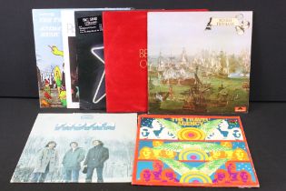 Vinyl - 7 Rock & Pop LPs to include Bee Gees Trafalgar and Odessa (red felt sleeve double album),