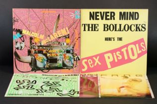 Vinyl - 4 LPs to include Sex Pistols Never Mind The... (V2086) no titles to rear of sleeve, 12