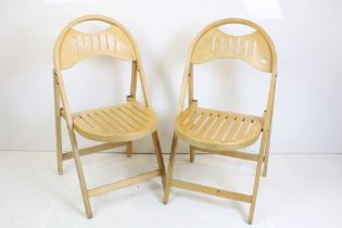 Pair of Mid century OTK Bentwood Beech and Plywood Folding Chairs, each 45cm wide x 86cm high