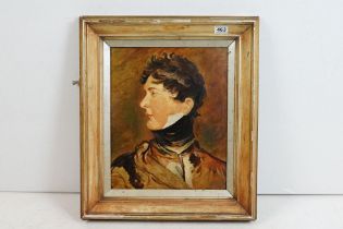 Gilt Framed Head and Shoulder Oil Painting Portrait of a Regal Gentleman, 42.5cm x 35cm