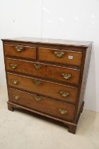 Antique Oak Cross-banded Chest of Two Short over Three Long Drawers, 102cm wide x 53cm deep x