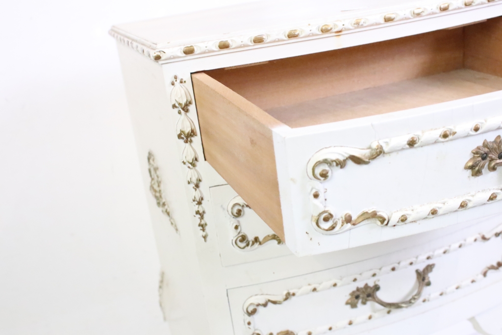 French style Bedside Small Chest of Three Drawers, 37cm wide x 31cm deep x 69cm high - Image 5 of 7