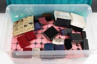 A large collection of vintage cufflinks, studs and tie clips.