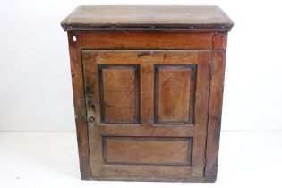 19th century Oak Cupboard. the single panel door opening to two fixed shelves, 80cm wide x 45cm deep