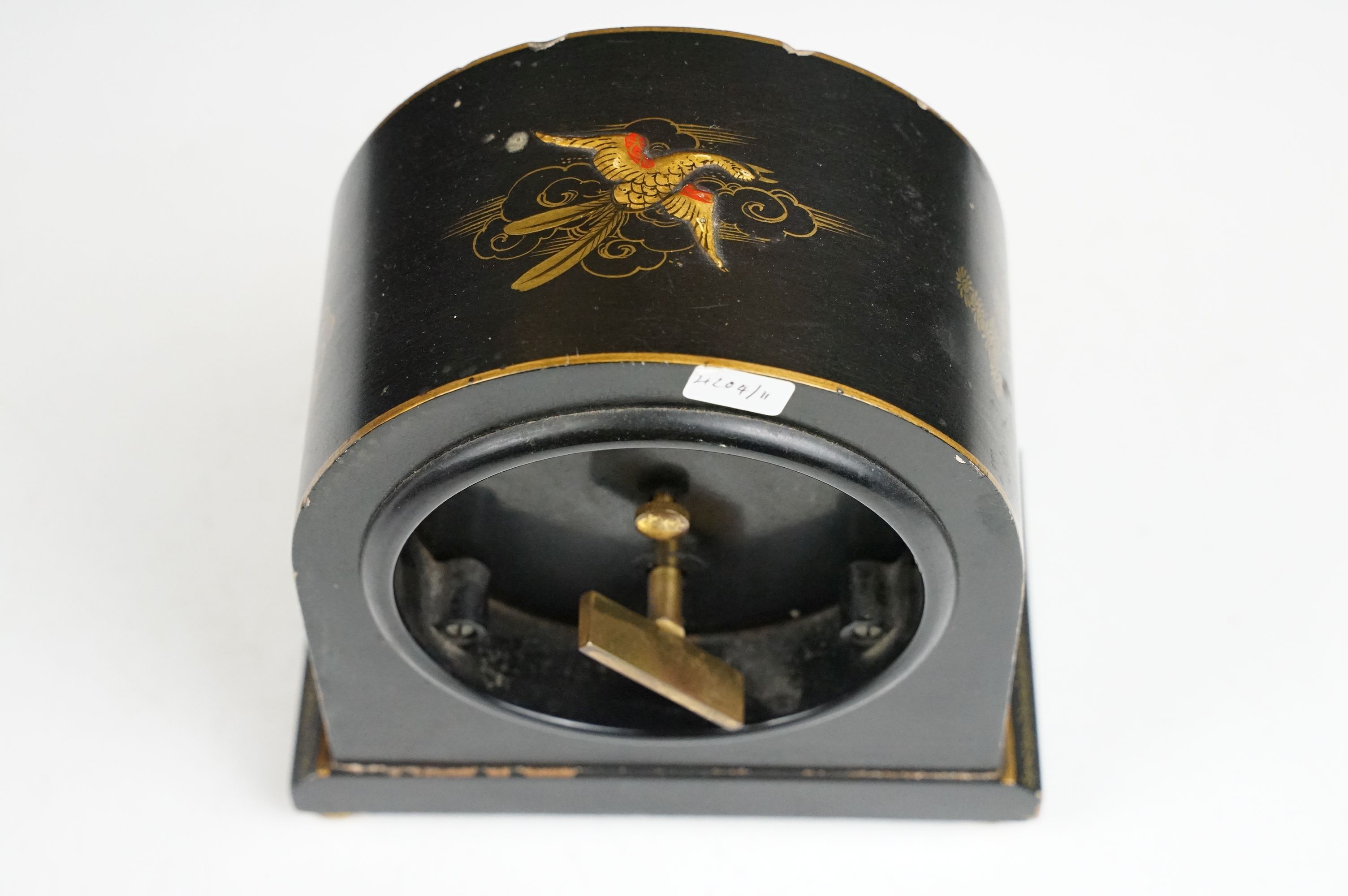Domed Mantle Clock with Japanese Chinoiserie decoration, the gilt dial with Roman numerals. ( - Image 8 of 10