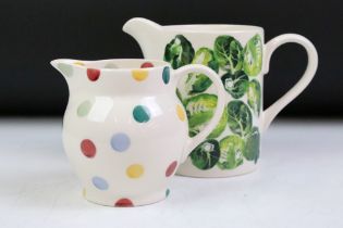 Two Emma Bridgewater ceramic jugs to include Vegetable Garden (13.5cm high) and Polka Dot