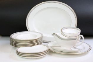 Royal Worcester 'Howard' pattern part dinner service to include 11 dinner plates, 2 serving