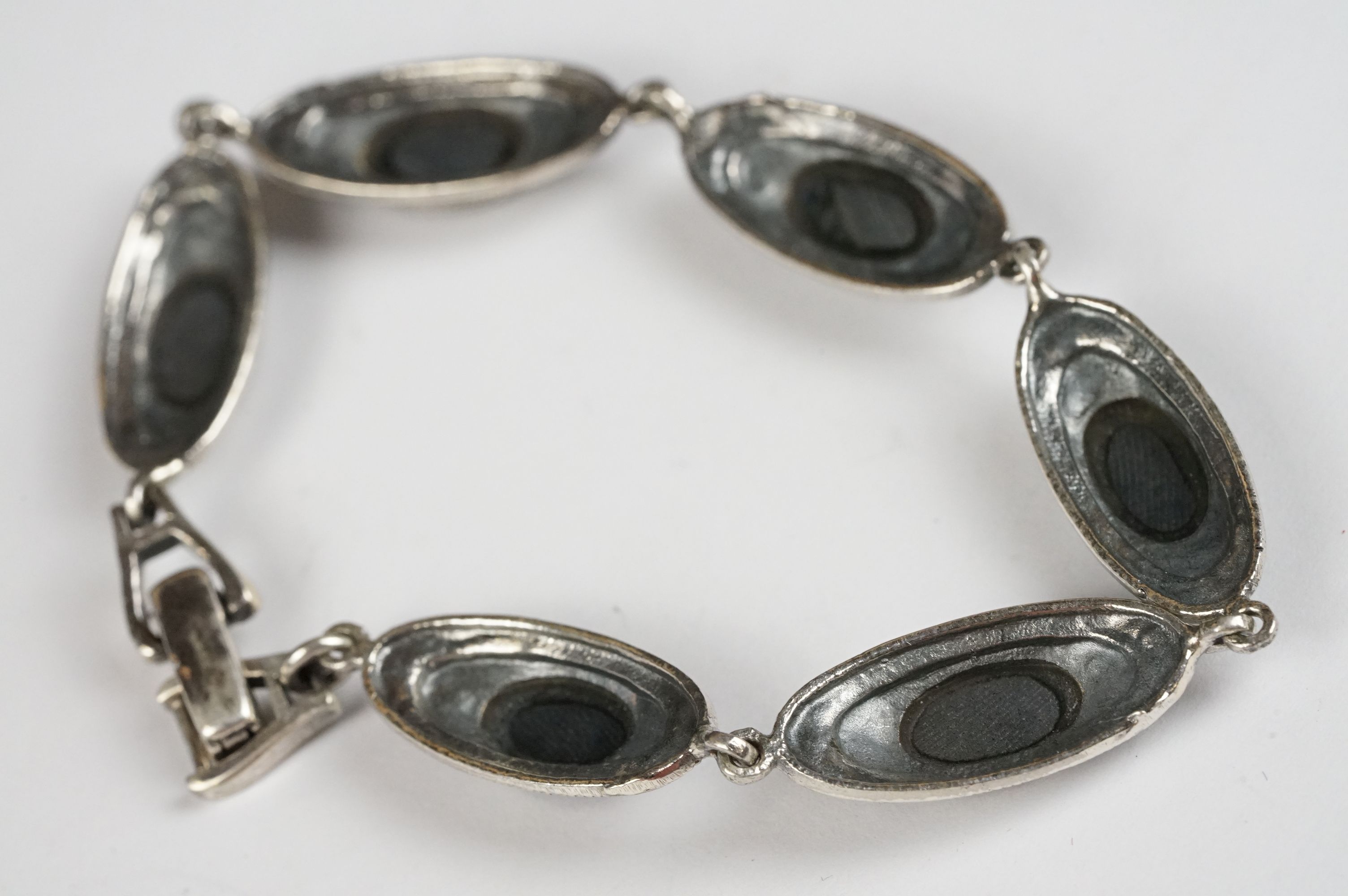 Silver Marcasite and Onyx Bracelet - Image 7 of 8