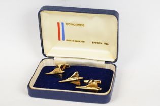 Pair of In-flight Concorde Cufflinks and a matching Pin set contained in it’s original BA Bahram Ind