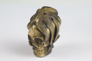 Brass Skull Shaped Vesta Case