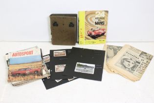 A collection of motorsport ephemera to include Programmes, Newspapers, photographs and magazines