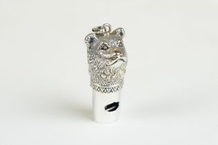 Silver Dog's Head Whistle