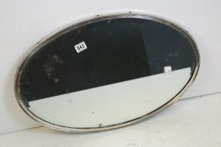 Early 20th century Silver Plated Oval Mirror, 70cm long