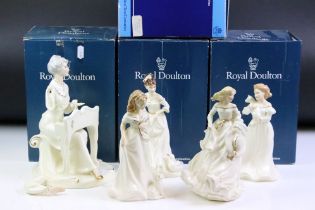 Five Royal Doulton porcelain lady figurines to include The Enchantment Collection - Musicale (