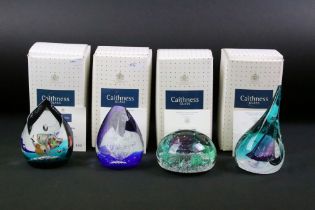 Four Caithness Scottish glass limited edition paper weights to include Moroccan Nights by Helen