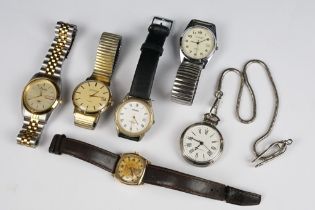 A collection of watches to include Citizen and Sekonda examples together with a gold cased example.