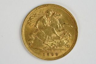 A British Queen Victoria 1899 gold half sovereign coin (F)