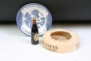 20th Century Breweriana to include a Schweppes blue and white saucer, Guinness is good for you