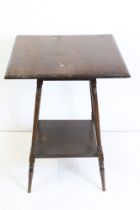 Early 20th century Walnut Square Table in the manner of Liberty of London, raised on slender