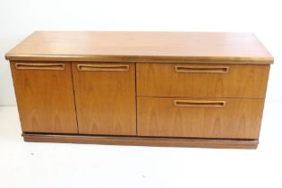 Mid 20th century G-Plan style Teak Sideboard with two drawers and two cupboard doors, 135cm long x