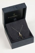 A ladies 9ct white gold necklace and pendant.