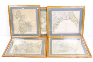 Five maps, to include, A New Map of the County Palatine of Lancaster, printed for C Smith No 172,