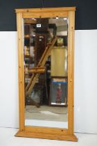 Large Pine Framed Pier Mirror, 63cm x 123cm