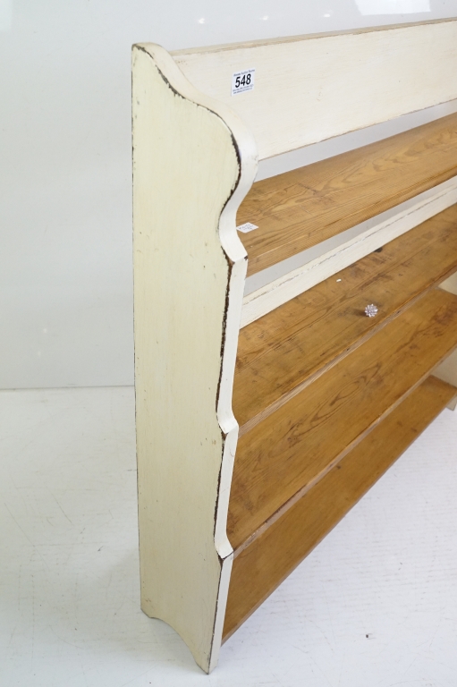 Pine Part Painted Waterfall Bookcase, 103cm long x 17cm deep x 98cm high - Image 4 of 6