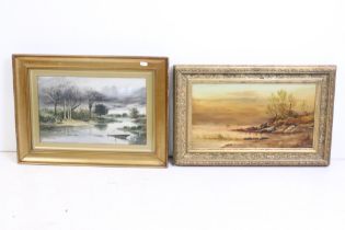 Two early 20th Century oil on canvas paintings to include a C. F. Hurst 1924 oil on canvas