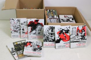 A collection of hardback Judge Dredd Mega collection animated novels.