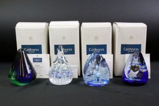 Four Caithness Scottish glass limited edition paperweights to include Autumn Illusions Series