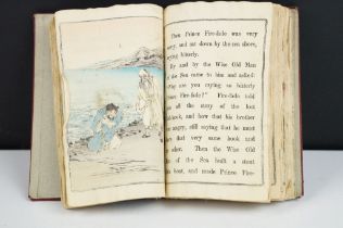 Book - ' Fairy Tales of Japan ', c1900, printed by Kobunsho, Tokyo, illustrated on silk / rice